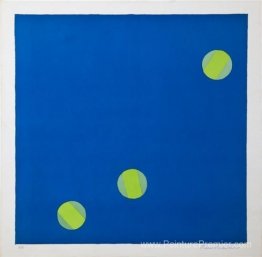 Sans titre (bleu avec des cercles verts)