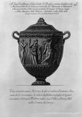 Vase urn avec des bacchae et divinité