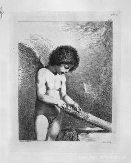 L'amour choisit une flèche dans le carquois, par Guercino