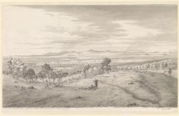 Vue depuis les collines chauves entre Ballarat et Creswick Creek