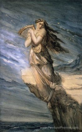 Sappho sautant dans la mer du promontoire leucadien