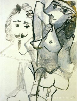 Femme nue avec la tête de l'homme