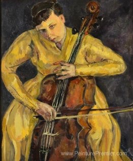 Portrait de Vera Poppe jouant du violoncelle