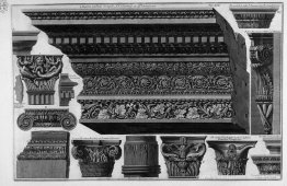 Architrave, frise, corniche, diverses capitales (Saints Cosmas e