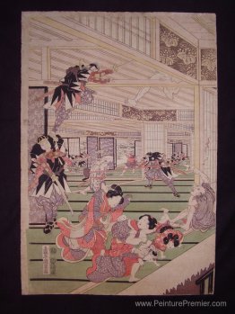 Ronins Attaque de la Chambre de Lord Kira (panneau de gauche d'u