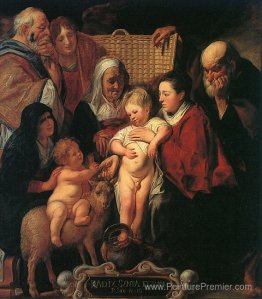 La Sainte Famille avec Saint-Anne, le jeune baptiste et ses pare