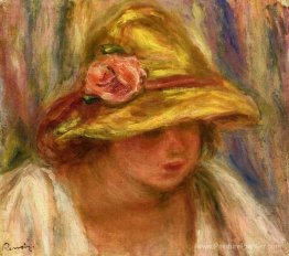 Étude d'une femme dans un chapeau jaune