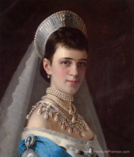 Portrait de l'impératrice Maria Fiodorovna dans une robe de tête