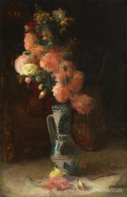 Vase avec roses et chrysanthèmes