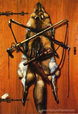 Nature morte. Trophies de chasse - peau du renard roux