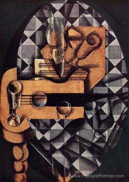 Guitare, bouteille et verre