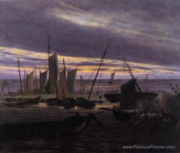 Bateaux dans le port le soir