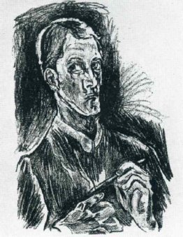 Autoportrait (buste avec stylo)