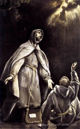 La vision de St Francis sur la torche enflammée