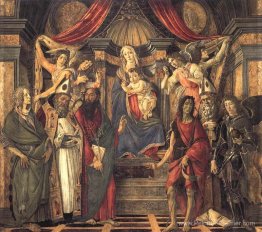 Vierge et enfant avec des saints du retable de San Barnabas