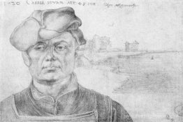 Portrait de la tour Caspar et d'un paysage fluvial