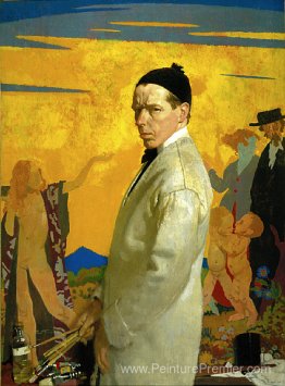 Peinture à autoportrait sement de nouvelles graines (1913)