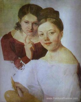 Portrait des filles de l'artiste Alexandra et Felisata