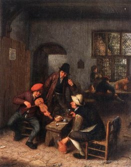 Intérieur d'une taverne avec violon