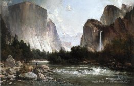 Fishing Piute sur la rivière Merced, Yosemite Valley 1891