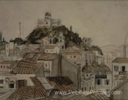 Observatoire vu d'une maison près de Monastiraki