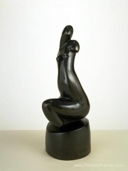 Femme assis nue (torse noir)