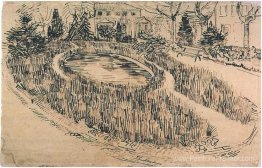 Jardin public avec la maison de Vincent en arrière-plan