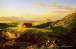 Le temple de Segesta avec l'artiste Sketching