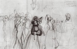 Croquis des illustrations à «Nevsky Prospect» de Gogol