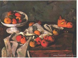 Nature morte avec un plat de fruits et des pommes