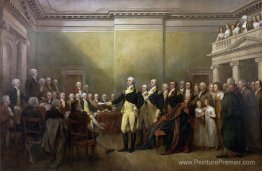 Le général George Washington démissionnant de sa commission