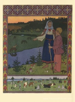 Illustration de l'histoire de la fée russe "Sœur Alyonushka et f
