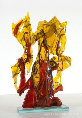 Golden Automne - Sculpture de fusibles de verre