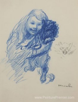 La fille de Steinlen Colette avec un chat