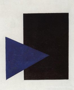 Suprématisme avec triangle bleu et carré noir