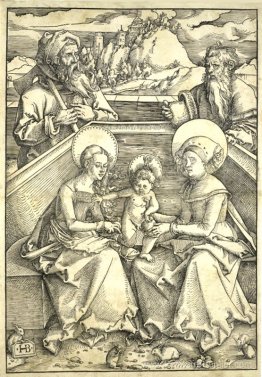 La Sainte Famille avec Saint Anne et Saint Joachim Gravure Sur B