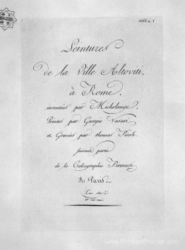 La page de titre portant l'inscription de la villa altoviti pein