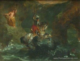 Saint George combattant le dragon, Perseus livrant Andromeda