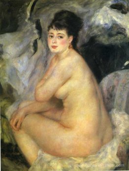 Nude assis sur un canapé