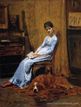 La femme de l'artiste et son chien de setter