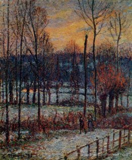 L'effet de la neige, du coucher du soleil, de l'eragny