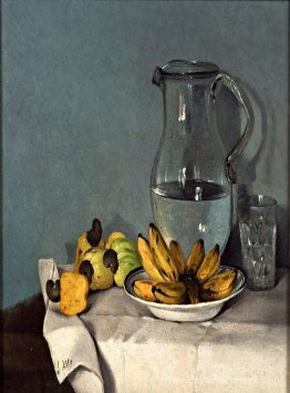 Nature morte avec bananes, bocal et noix de cajou 1870