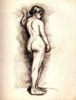 Femme debout nue vue de l'arrière