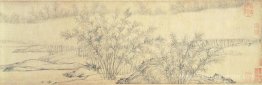 Groves de bambou dans la brume et la pluie (détail)