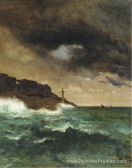 Phare au crépuscule