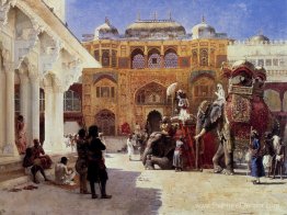 Arrivée du prince Humbert, le Rajah, au palais d'Amber