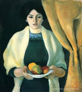 Portrait avec des pommes (portrait de la femme de l'artiste)