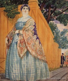 La femme du marchand sur la promenade