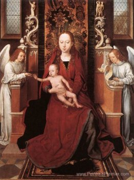 Vierge et enfant intronisé avec deux anges