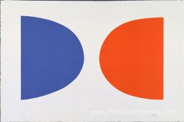 Bleu et orange de la suite de vingt-sept lithographies de couleu